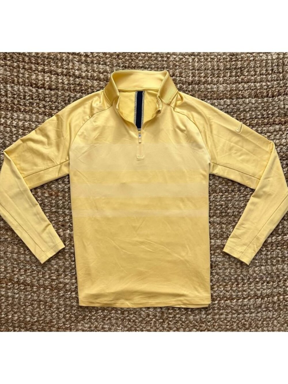 Nike Dri-fit Vapor Men's Medium Golden Yellow Standard Fit 1/4 Zip Golf BV0390-2
